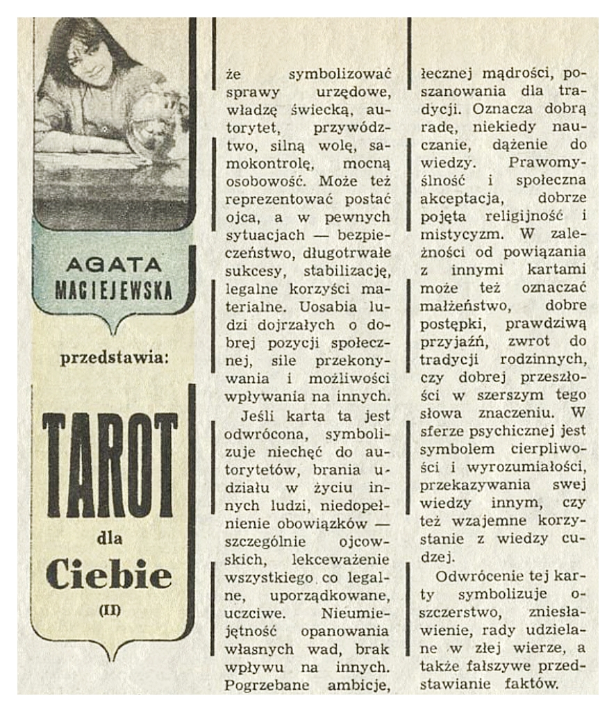 tarot przekrój